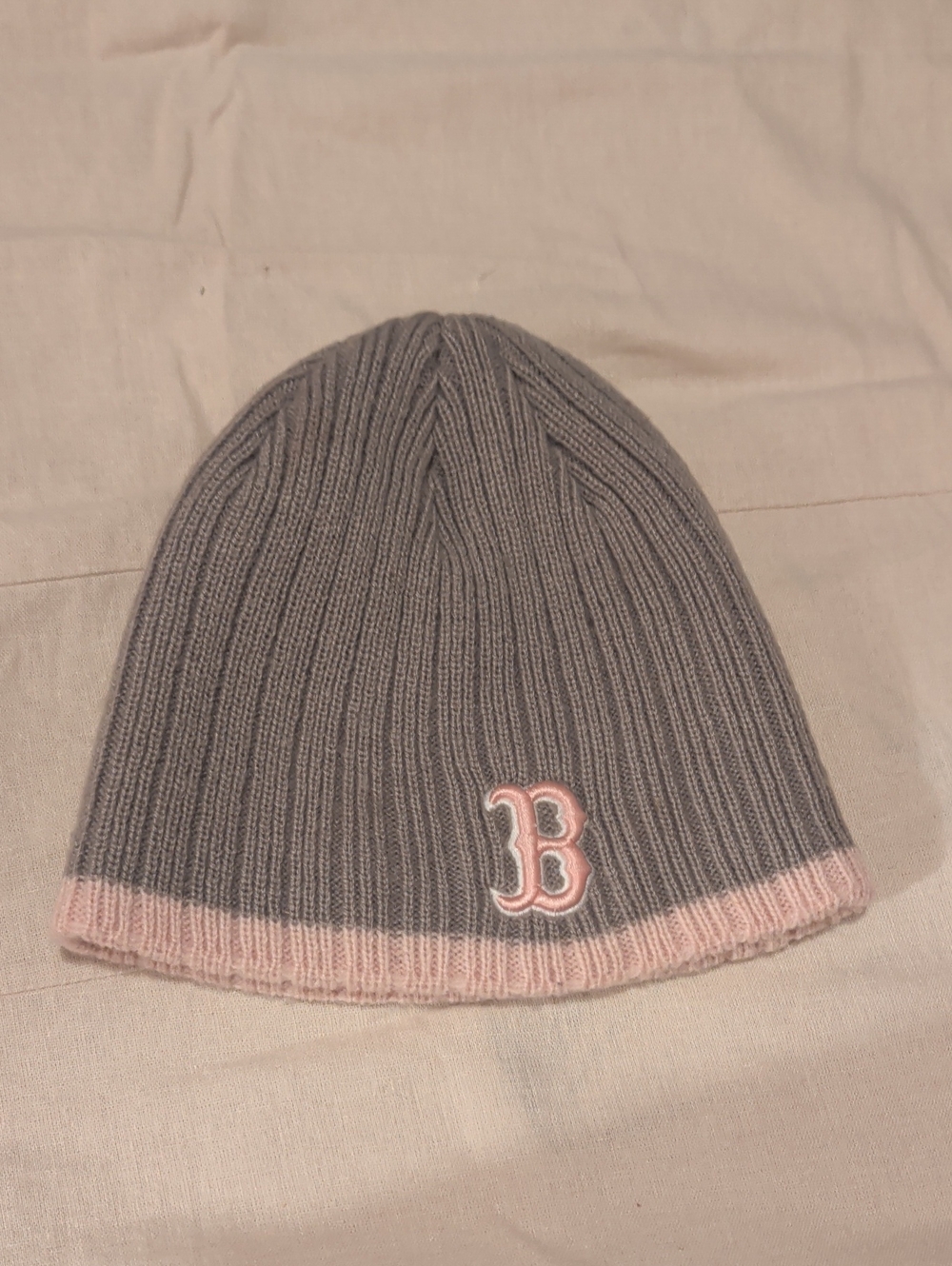 Boston Red Sox Beanie Pink Gray Knit Hat one size fits all baseball sports